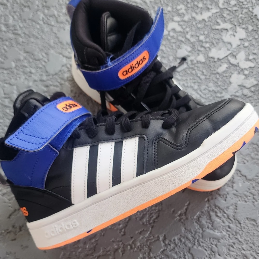 Adidas Kids Black and Blue Sneakers‎